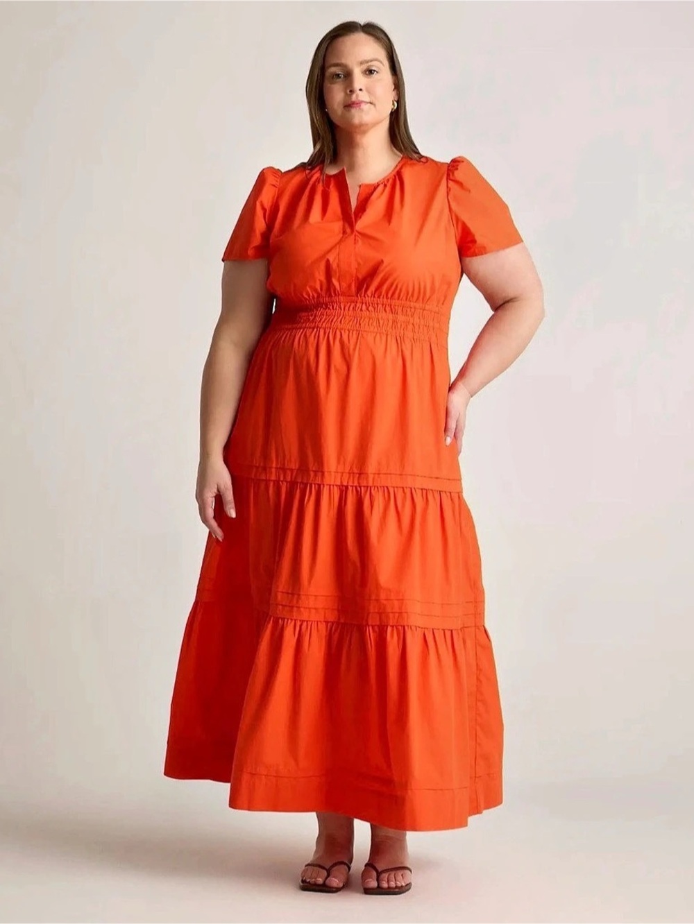 Quince 100% Organic Smocked Cotton Poplin Midi Dress